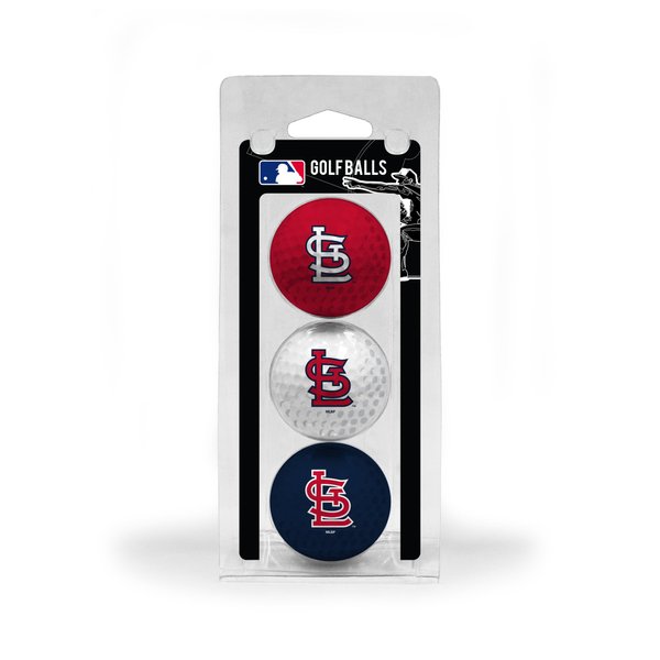 Team Golf MLB St Louis Cardinals 3 Golf Ball Pack Regulation Size Golf Balls, 3 Pack, Full Color Durable Team Imprint