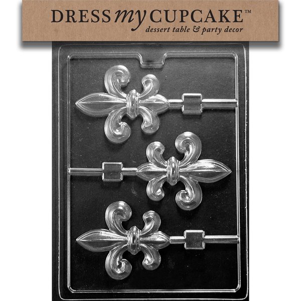 Dress My Cupcake Chocolate Candy Mold, Fleur-De-Lis Lollipop