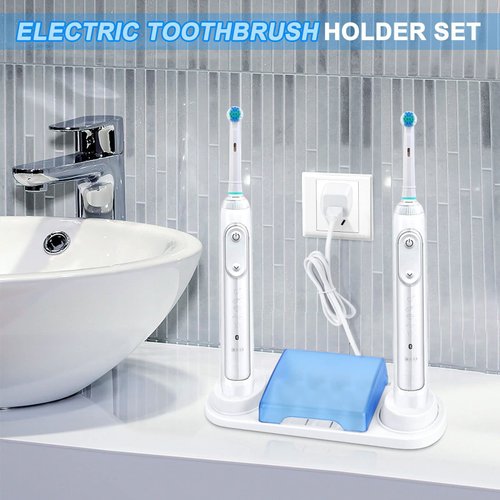 Electric Toothbrush Holder Replacement for Braun Oral B, with Brush Head Storage Cover and Charger Base Stand