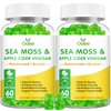 OALSE Organic Sea Moss Gummies - 1800mg Irish Sea Moss + 1200mg Bladderwrack + 240mg Burdock Root + 240mg Apple Cider Vinegar - Supports Immune & Digestion Health [60 Count (Pack of 2)]