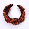 Halloween Headband for Women Black Orange Plaid Rhinestone Crystal Knotted Headband Jeweled Wide Knot Headband Headpiece Halloween Holiday Costume Accessories Gifts (black orange plaid hairband)