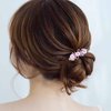 YienDoo Fancy Bridal Rhinestone Hair Clip Pin Barrette Purple Flower Bow Crystal Hairpin Barrette Sparkly Glitter Wedding Headwear Crystal Hair Clip Hair Shiny Hair Holder Accessories for Women Girl