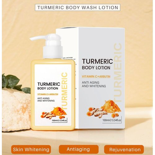 100ml Turmeric Body Lotion Anti-Aging Long-lasting Moisturizing Smooth Skin Cream Turmeric Cream for Body,Moisturizing Body Lotion for Dry Skin