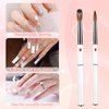 ANGNYA 100% Kolinsky Acrylic Nail Brush, Professional Nail Brushes for Acrylic Application Nail Extension with Hearts on White Handle Nail Art Brush Manicure for Women for DIY Home Salon Size 16