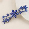Crystal Hair Barrettes, Rhinestone Flower Hairpins Hair Clips, Sparkly Austrian Hairgrip Hair Headwear Accessories for Women Girls (Blue)