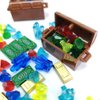 ZHX Treasure Accessories Jewel Chest, Gems Diamonds, Bullion Gold Bar, Crystals, $100 Dollar Bill Cash Toy Pirate Building Blocks Set for Kids 5 6 7 8 Years Old