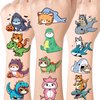 64 PCS Shark Temporary Tattoos for Party Supplies, Cat Tattoo Stickers for Birthday Parties, Dinosaur Tattoos Party Favor, Waterproof Birthday Tattoos. (Shark Dinosaur)