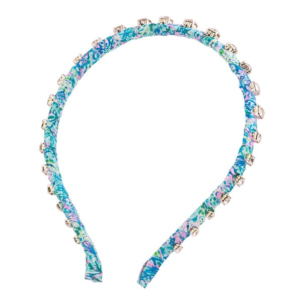 Lilly Pulitzer Thin Headband with Rhinestones, Jeweled Headband for Women & Girls, Cute Hair Accessory, Soleil It On Me