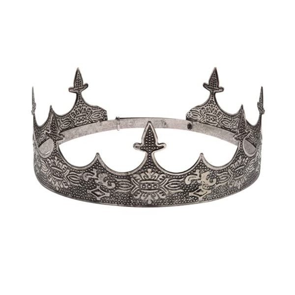 YOVECATHOU Crown Hair Jewelry Royal King Diadem Men Metal Big Tiaras For Wedding Prom Bridal Party Halloween Costume Christmas Gifts