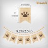 Uniwish Dog Paw Print Banner Puppy Animal Theme Birthday Party Decorations, Rustic Burlap Bunting Pet Party Supplies Garland Photo Props