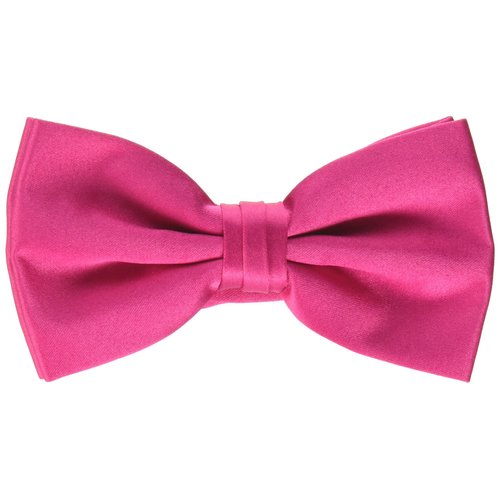 Stacy Adams Men's Satin solid Bow Tie, Fuchsia, One Size