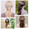 Rhinestone Bride Hair Comb Wedding Hair Comb Silver Crystal Hair Pieces Leaf Bridal Headpieces Bridal Side Combs Flower Pearl Bridesmaid Side Combs Sparkle Hair Accessories for Women Girls