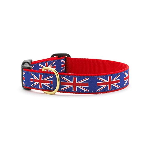 Up Country UNJCQ2W Union Jack Pet Collar - Small Wide