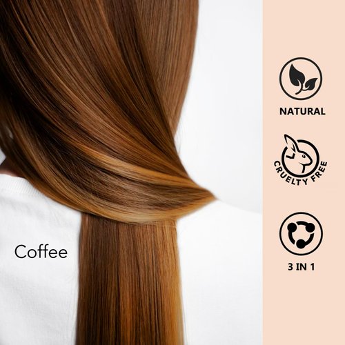Coffee Hair Dye Shampoo 3 in 1, Hair Color Shampoo Brown Hair Dye for Men & Women, Shampoo Para Canas, Long-Lasting Hair Dye Shampoo for 100% Gray Hair Coverage Salon Home Use Hair Dye 500ml (Coffee)