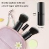 Falliny Retractable Makeup Brush, 2 Pack Travel Kabuki Face Blush Brush, Portable Powder Foundation Sunscreen Brush with Cover for Blush, Bronzer, Buffing, Flawless Powder Cosmetics