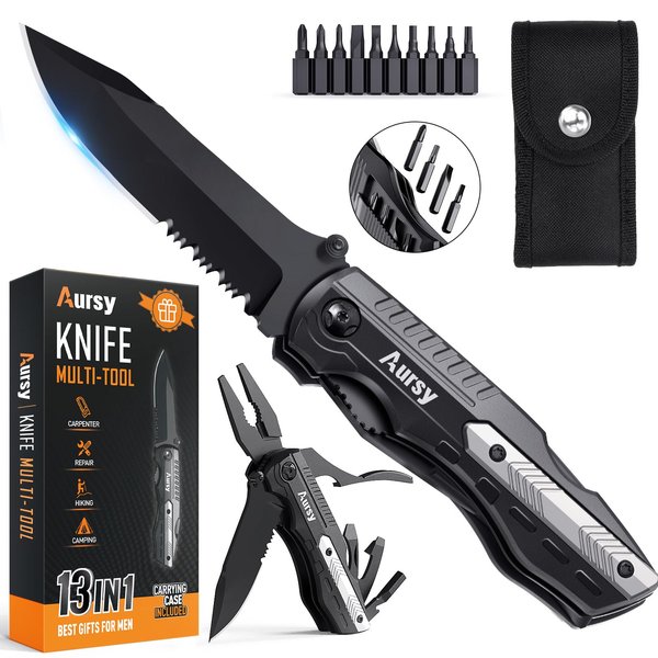 Gifts for Men, Multitool Pocket Knife, Stocking Stuffers for Men, Christmas for Mens Gifts, Mens Stocking Stuffers for Adults, White Elephant Gifts for Adults, Gifts for Dad, Cool Gadgets for Men