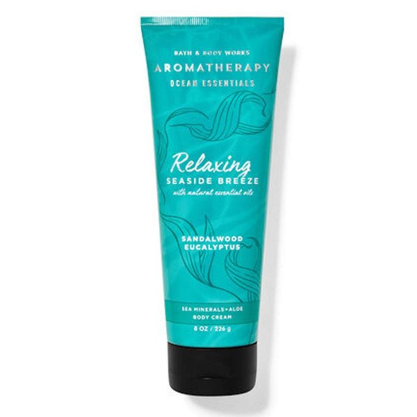 Bath and Body Works Body Care Aromatherapy Moisturizing Body Cream w/Essential Oils - 8 oz Many Scents (Relaxing - Sandalwood Eucalyptus)