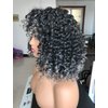 PRETTIEST Afro Curly Wigs with Bangs for Black Women Kinky Curly Wig for Daily Wear (Ombre Grey)