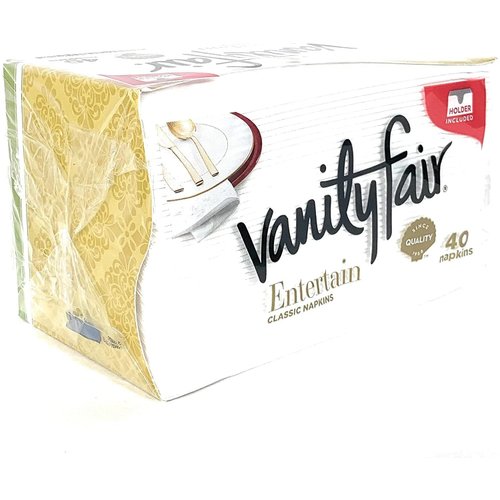 Vanity Fair Impressions Dinner Napkins, 3-Ply, 40 ct (Pack of 2), 2 pack, White