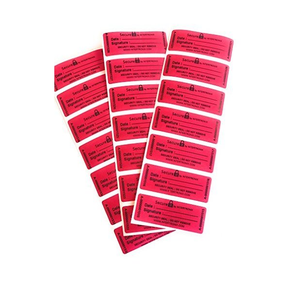 100 Secure.It Customs Stickers -Tamper Evident Stickers -Tamper Proof Stickers -Security Seal -Tamper Resistant Labels - Quality Control -Warranty Void Labels -Unique Sequential Serial Numbering - Red