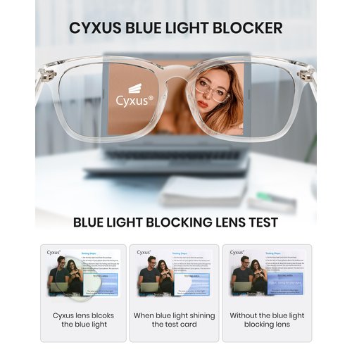 Cyxus Clear Blue Light Glasses for Women Men Reduce Eye Strain UV Blocking for Computer Screen