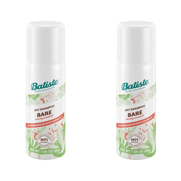 Batiste Dry Shampoo, Bare, Mini Travel Size 1.6 oz (Pack of 2)