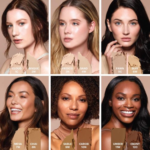 Glo Skin Beauty HD Mineral Foundation Stick - Concealer Makeup Infused with Hyaluronic Acid - Buildable Coverage, Contour & Highlighter (Mesa 7W)