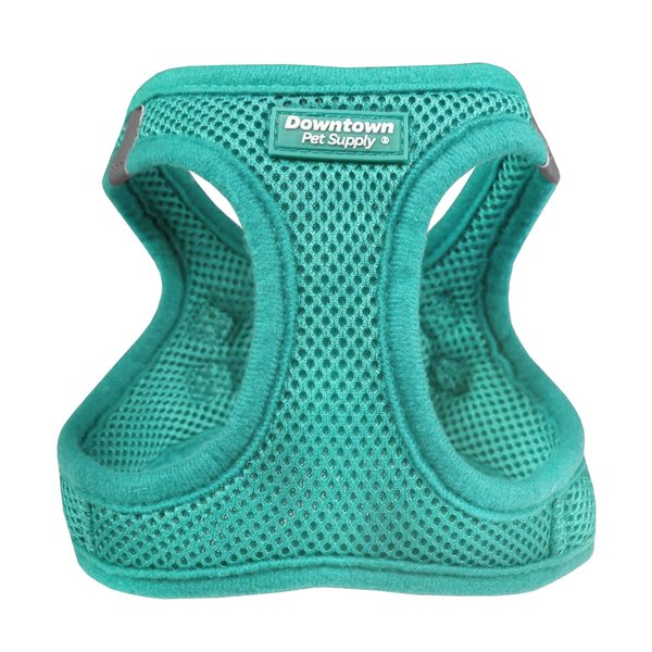Downtown Pet Supply Step in Dog Harness for Small Dogs No Pull, Medium, Bermuda Blue - Adjustable Harness with Padded Mesh Fabric and Reflective Trim - Buckle Strap Harness for Dogs