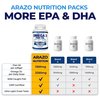 Arazo Nutrition Wild Caught Omega 3 Fish Oil – 120 Soft Gels – 4,080mg High EPA 1200mg DHA 900mg Lemon Flavor Burpless Softgels
