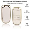 Elegananccy for Jeep Key Fob Cover, Soft Full Protection Key Case Shell Compatible with Jeep Smart Key 3 4 5 Buttons Protector (White)