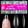 600Pcs Medium Almond Nail Tips - Pre Shaped Soft Gel X Nail Tips Half Matte Full Cover Acrylic Nail Tips Fake Nails Press on False Nails for Nail Extension DIY Salon 12 Sizes