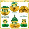 Sabary 12 Pcs Green Gold Happy Birthday Decoration Gold Honeycomb Centerpieces Party Supplies Balloon Crown Paper Centerpiece Table Decorations Royal Table Centerpieces for Men Women Party