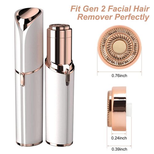 Facial Hair Remover Replacement Heads Generation 2, Double Halo Replacement Heads for Finishing Touch Facial Hair Removal for Women, 18K Gold-Plated Replacement Heads for Facial Hair Remover (6 PCS)