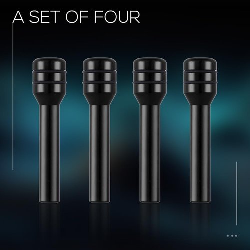 4PCS Automotive Door Lock Knobs, Safety Door Lock Pin, Interior Door Pull Pin Cover, 0.47" x 1.93" Aluminum Alloy Interior Door Pin, Universal Auto Accessories Fit for Cars SUVs, Trucks, Vans (Black)