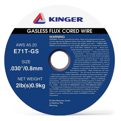 KINGER .030 Flux Core Mig Welding Wire, Mild Steel E71T-GS, 2-Pound Spool, Pack of 1