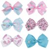 Dalin 6Pcs Siwa Hair Bows for Girls,5 Inches Hair Bows for Girl Grosgrain Ribbon Hair Barrettes Accessories for Toddler