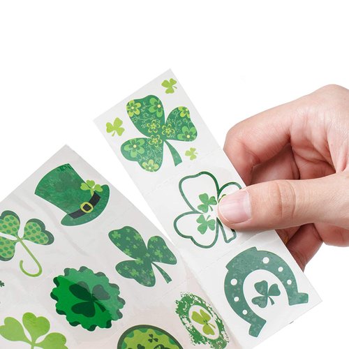 Shamrock Party Favors for Kids - 144pcs St Patrick's Day Irish Tattoo Sticker Ireland Green Party Gift Favors