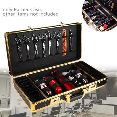 WUPYI Professional Barber Carrying Case,Portable Barber Supplies Tools Storage Case with Lock Travel Hair Cutting Kit Mobile Barber Stations for Salon Hair Stylist