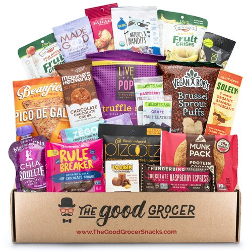 Premium GLUTEN FREE and VEGAN (DAIRY, SOY and FIG FREE) Healthy Snacks Care Package (20Ct): Featuring Delicious, Wholesome, Nutrient Dense Gluten Free and Vegan snacks. Office College Client Gift Box Basket