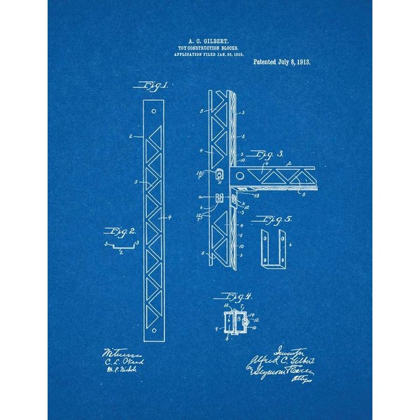 Toy Construction-blocks Patent Print Blueprint (13" x 19") M10820