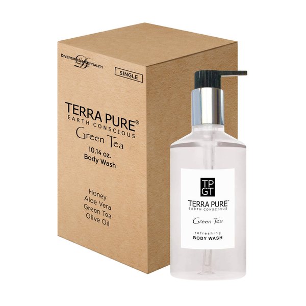 Terra Pure Green Tea Body Wash, 10.14 oz. With Organic Honey And Aloe Vera (Single)