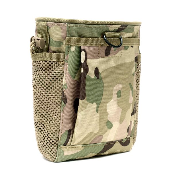 Tactical Molle Drawstring Magazine Dump Pouch, Adjustable Military Utility Belt Fanny Hip Holster Bag Outdoor Ammo Pouch (CP)