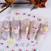 3Sheets 5D Jelly Crystal Flower Nail Stickers for Nail Art,Embossed Relief Nail Design Butterflies Flower Nail Decals Spring Summer Colorful Floral Petals Butterfly Nail Art Stickers Nail Accessories