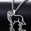 Stainless Steel Bernese Mountain Dog Outline Pet Dog Tag Breed Collar Charm Pendant Necklace