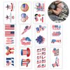 USA Flag Tattoos Patriotic Stickers Independence Day July 4th Party Decoration Body Art Fake Temporary Tattoos Decals for Women Men Girls Kids Face Arm Skin Decor Supplies 31 Patterns
