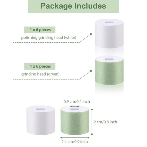 12 Pieces Nail Buffer Refills Electric Manicure Pedicure Tool Refills Nail Buffer Replacement Rollers for Electric Nail Buffer, Filing, Buffing and Shining