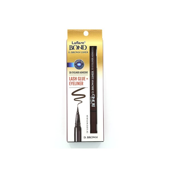 Laflare BOND 3D Eyeliner Adhesive Lash Glue + Eyeliner, Quick Drying, Long Lasting, Drawing Smoothly, Vegan, Gluten Free Liner Style Adhesive (DARK BROWN)