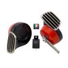 RED Black Twin TRUMPET SNAIL High/Low Tone 12v Volt Electromagnetic Loud Dual Replacement HORNS (Quantity 2) Compact Complete Universal Kit with Brackets Relay Hardware for Car Bike Motorcycle Truck for Mazda Protege Eunos Miata MX5 MX6 RX7 RX8 MAZDA 3 6 