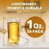 Cowboy Boot Shot Glasses - (Bulk Pack of 24) Mini Reusable and Disposable Clear Plastic Shot Glass Cups for Themed Birthday Parties Decorations and Cowboy Bachelorette Party Favors, Holds 1-Oz