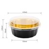 Beasea Disposable Ramekins with Lids, 8 oz 50 Pack Black Gold Aluminum Foil Cups, Disposable Creme Brulee Muffin Cupcake Baking Cup Mini Pudding Cups for Party Wedding Birthday